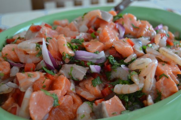 ceviche salmon camaron
